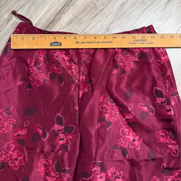 Womens Vtg Finity Naturals 100% Silk Pants Sz 6 Asian Floral feminine zip Y2K - Picture 5 of 16